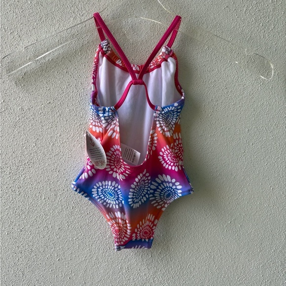 Hayley Girls Swimsuit Size 2 UPF 50‎ Pink Orange Blue Beach Pool CruiseVacation - Picture 5 of 10
